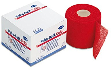 Peha-haft Color Latexfrei rot 10 cm x 20 m, 1 Binde, Fixierbinde
