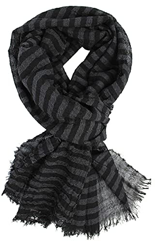 Rotfuchs sjal sommarsjal websjal Crash Crinkle moderiktig grå svart 100 % ull (Merino)