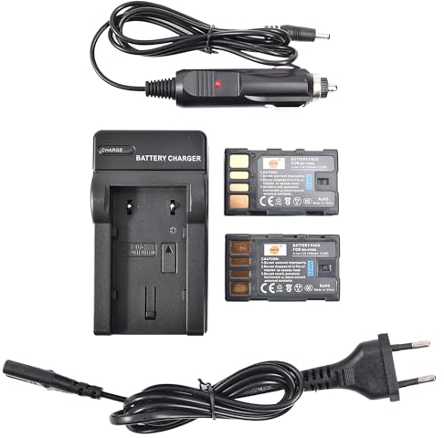 DSTE 2X BN-VF808 Batterie et Chargeur Compatible avec JVC BN-VF808U GZ-MG130 GZ-MG131 GZ-MG132 GZ-MG133 GZ-MG134 GZ-MG135 GZ-MG148 GZ-MG150