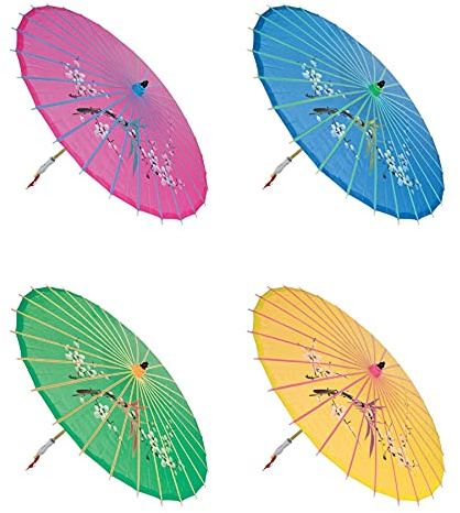 Assortment or six (6) 30 Large Asian Silk Umbrella/Parasol