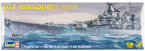 Revell Modellbau, U.S.S. Missouri Battleship, 1:535 Bausatz, 74 Teile, Bastelset ab 12 Jahren - Detailgetreues Modell, Kriegsschiff, Historisches Schiff