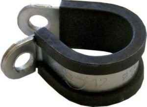 BargainBitz 10 X 25Mm (1) Rubber Lined Steel P Clip Clips Hose Pipe Clamp Clamps Wire Pc25