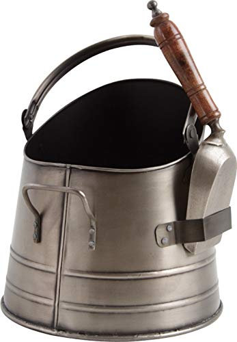 AUBRY GASPARD Seau à Cendres avec Pelle en métal Finition étain Antique