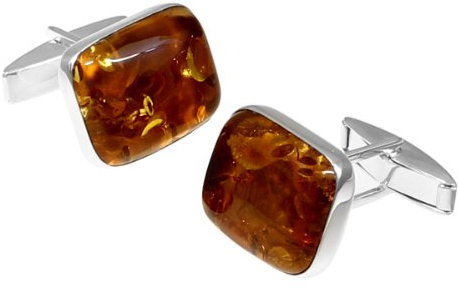 Ostsee-Schmuck Herren-Manschettenknopf 925/000 Sterlingsilber mit Bernstein 001 250075 0001