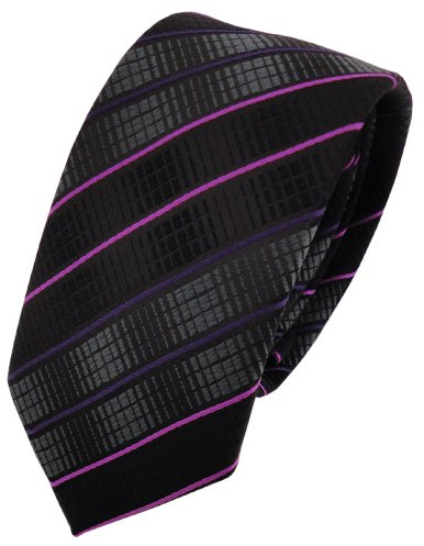 TigerTie - schmale Designer Krawatte in gestreift gemustert - Krawattenbreite 6 cm