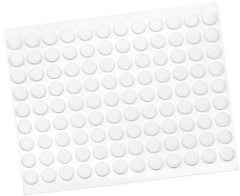 Adsamm® / 108 x Selbstklebende Antirutsch Pads aus EPDM Zellkautschuk/ø 10 mm/Weiß/Rund / 2.5 mm Starke Anti-Rutsch-Gleiter