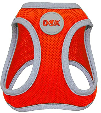 DDOXX Reflektierendes Airmesh Step-In Hundegeschirr - Verstellbare Brust Welpengeschirr für alle Größen - XL (Pink)