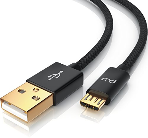 CSL - 2m Micro USB Kabel - 2,4A Schnellladekabel - Nylonkabel Metallstecker - High Speed Ladekabel Datenkabel für Android Smartphones Samsung Galaxy HTC Huawei Sony Nexus Nokia Kindle Reader