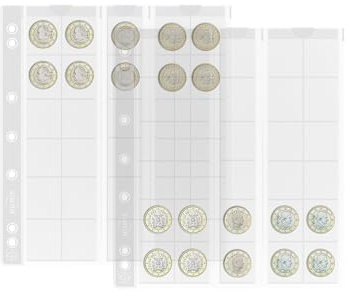Leuchtturm 323463 Coin Sleeves Numis 25, 30 Compartments for Coins up to Ø 25 mm - 1 Euro, US Quarters, 20 Cent, 1 SFR - Pack of 5