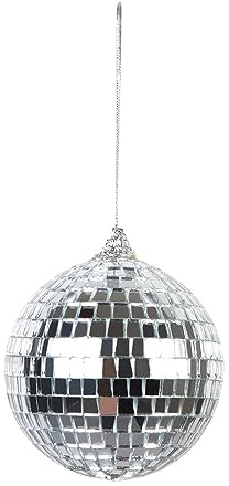 Boland 00700 - Palle da discoteca in set, 6 pezzi, diametro 8 cm, argento lucido, mosaico, decorazione, location per feste, discoteca, carnevale, festa a tema