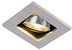 QAZQA Moderno Foco empotrado aluminio - QURE Cuadrada Adecuado para LED Max. 1 x 50 Watt