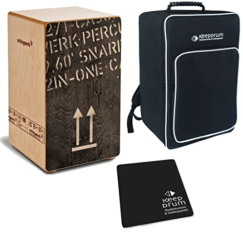 Schlagwerk Cajon + keepdrum Gig Bag + CP-01 Pad (CP404 BK + Bag + Pad)