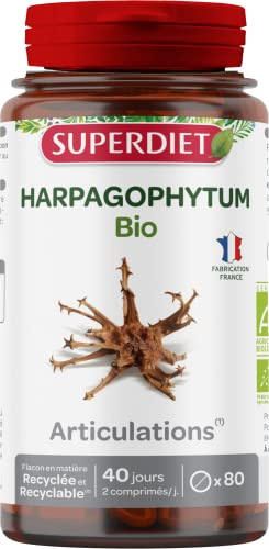 Articulations, mobilité - Harpagophytum, griffe du diable - Bio - Comprimés | Cure 40 jours - 80 comprimés - Souplesse, Mobilité, santé articulaire - Vegan - Fabrication Française - Superdiet