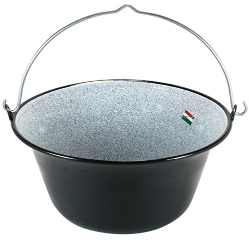Original ungarischer Gulaschkessel 15 Liter emailliert für Kesselgulasch / Gulaschtopf Glühweinkessel Suppentopf Outdoor Camping