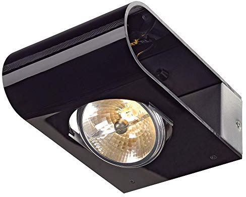 SLV Retrosix Wall QRB, Wandleuchte maximal 50 W, alu gebürstet/schwarz 147594