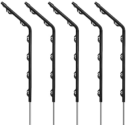 5x Gallagher Gartenpfahl gewinkelt - 65 cm - Weidezaunpfähle - Geeignet für - UV-stabil und witterungsbeständig - Halter für Leitermaterial