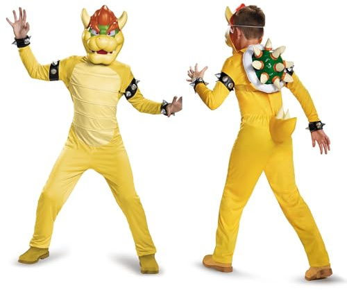 Super Mario Brothers Bowser Deluxe-kostym för barn Medium 7-8