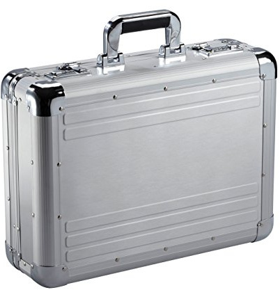 Aktenkoffer (7) D208 Alu-silber 15,4 Attachèkoffer LUXUS für Manager 45cm Dermata/lefox -