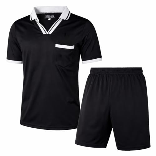ZOR Football Referee Kit Shirt + Shorts Soccer Rugby Hockey referee's Shirt & Shorts Kit Uniform Sport Kit