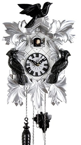 Eble Kuckucksuhr Kuckuckuhr Echtholz NEU batteriebetriebenes Quartzwerk Kuckuckruf Modern Style 35cm- 22309
