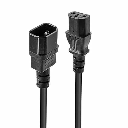 LINDY 3m IEC C14 to IEC C13 Extension Power Cable, Black