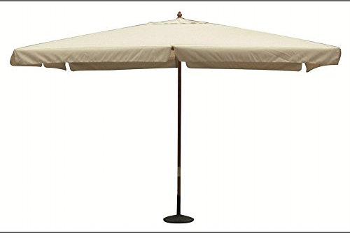 bars easyshop Ombrellone da Giardino Palo Centrale in Legno 2x3 Colore Bianco 180gr/m2 da Esterno Arredo Piscina, Gazebo, Terrazze, Bar, Hotel, Balconi