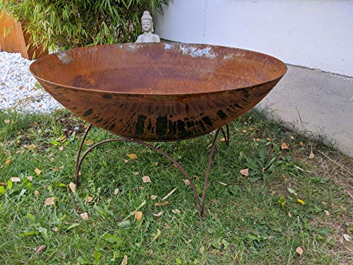 Edelrost Feuerschale Garten Pflanzschale Rost Kerzen 90cm1.8mm mit Ständer d=48cm Gartendeko Metall