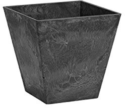 Root & Vessel 35088 Ella Square Planter, 8-Inch, Black