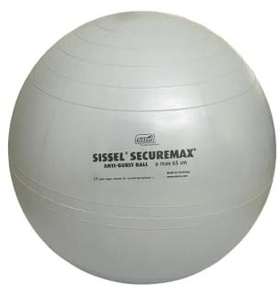 SISSEL® SECUREMAX® Gymnastikball | Fitness & Therapie Ball | Belastbar bis 500 kg | 100% PVC & recyclebar | SECUREMAX-Sicherheitssystem | Inkl. Übungsposter & Stöpselheber