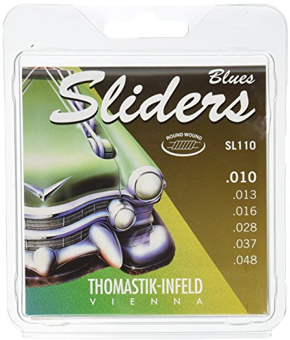 Thomastik 676897 Saiten für E-Gitarre Sliders Blues Series, Satz SL110 Medium Light .010-.048w