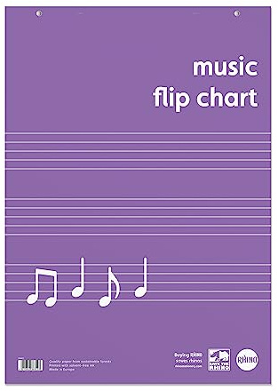 Rhino Stationery A1 Educational Music Flip Chart Pad | 60 Pages | A1 Paper Sheets | Learning Resources | Flipchart Paper Purple
