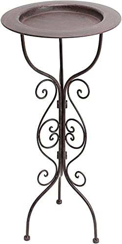 Dekoleidenschaft Metall-Ständer Country-Style schwarz, mit abnehmbarem Tablett, Beistelltisch