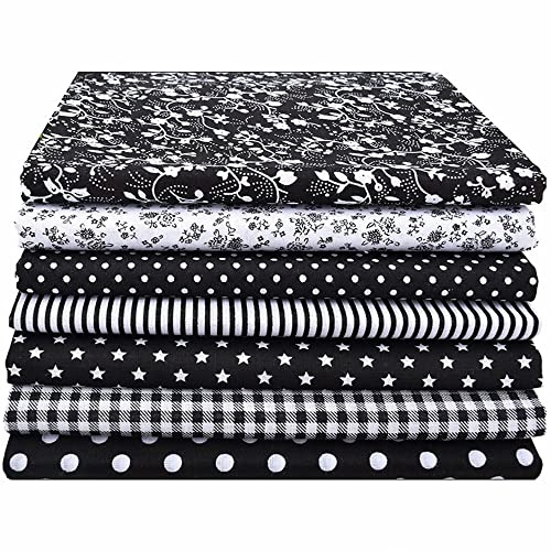 Baumwollstoff meterware Stoffpaket 7 Stück 50 x 50 cm, Nähstoffe Patchwork Stoffe 100% Baumwolle DIY Baumwolltuch, zum Nähen, Patchwork, vorgeschnittene Nähen, Scrapbooking
