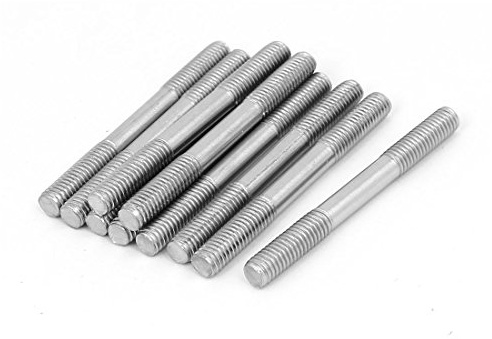 uxcell M6x60mm 304 Stainless Steel Double End Threaded Stud Screw Bolt 10pcs