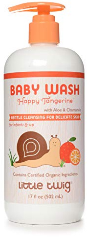 Little Twig 2-in-1 Baby Wash, Hypoallergenic Body Wash with Organic Ingredients, Baby Bath Essentials, Happy Tangerine, 17 fl. oz.