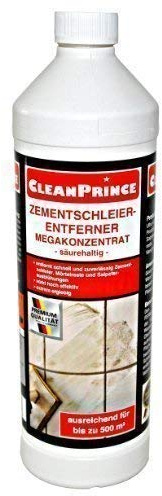 CleanPrince Zementschleier-Entferner Mega-Konzentrat 1000 ml Rost Kalk Mörtelreste Salpeterausblühungen Grauschleier Kalkreste Rostflecken