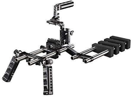 Walimex Pro Aptaris Blackmagic Pocket Action-Set Video Rig (inkl. Schulterstütze, Top Handle und Basiseinheit) für BMPC