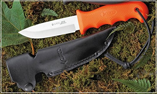 CUTCO Modello 5718 Orange Straight Edge Drop Point Knife...........High Carbon 4 1/4 Lama ...........4 3/4 Manico in Kraton durevole..........Fodero in pelle e cordino inclusi.