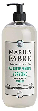MARIUS FABRE – Familien-Duschgel mit Eisenkrautduft – Auf Basis pflanzlicher Öle – Auszug aus Eisenkrautblüten und -blättern – Garantiert aus Frankreich – Pumpspender 1 L