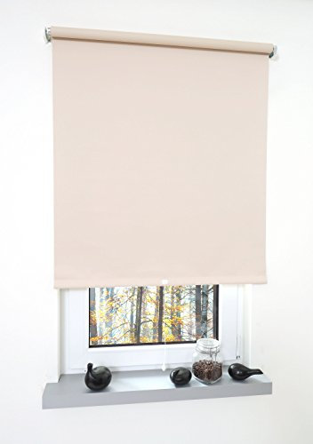 Liedeco® Rollo, Spring-, Schnapprollo / 62 x 180 cm (Breite x Höhe), Cream/Verdunkelnd, Abdunkelnd, Blickdicht/viele Farben, Größen und Typen/Breiten 60-200 cm/Variable Montage möglich