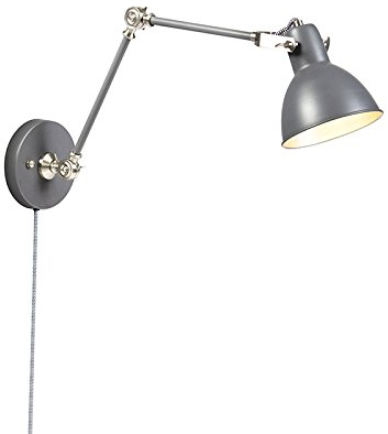 Qazqa - Modern Industrie I Vintage I Wandleuchte grau verstellbar - Dazzle I Wohnzimmer I Schlafzimmer - Stahl Länglich - LED geeignet E27