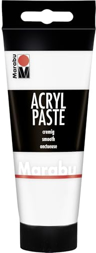 Marabu Acrylpaste Weiß 070, 100 ml, cremig-pastose Strukturpaste auf Wasserbasis, mischbar, wetterfest, lichtecht, vegan, 12020050070