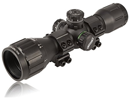 Walther Zielfernrohr ZF 4 x 32 Mini, Ø 32 mm Objektiv, Fernrohr für Luftgewehre, beleuchtet, inkl. Ø 11 mm Montagering