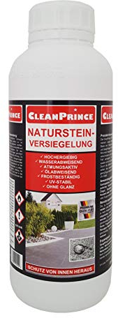 CleanPrince Natursteinversiegelung 1 Liter CP400045 fettabweisend wasser öl abweisend Naturstein versiegeln außen ohne Glanz Sandstein Granit offenporige Keramik Terrakotta