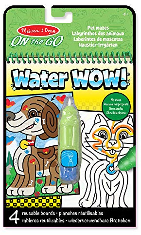 Melissa & Doug Water Wow! - Haustier Irrgarten magische Malbücher mit Wasserstiften | Kinder Wassermalbücher im Alter von 3 4 5 6 7 | Kleinkinder Reisespielzeug für unterwegs im Auto und Flugzeug