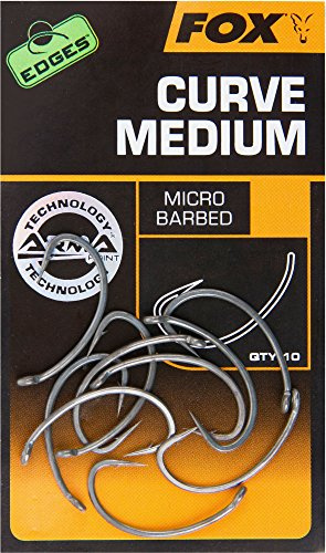 Fox Edges Armapoint Curve Shank Medium Hooks - 10 Karpfenhaken, Angelhaken zum Karpfenangeln, Haken für Karpfen, Boiliehaken
