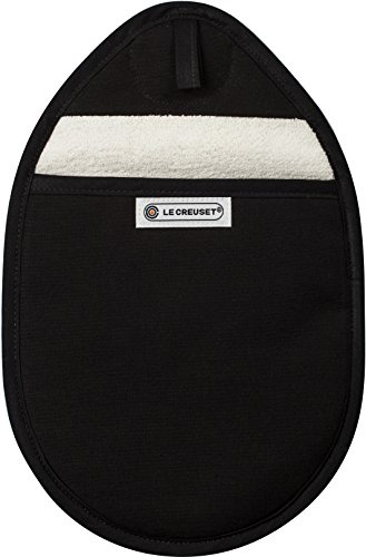 Le Creuset Topflappen, 100% Baumwolle, 12.5 in / 32 cm lang, Schwarz, 95002700000000