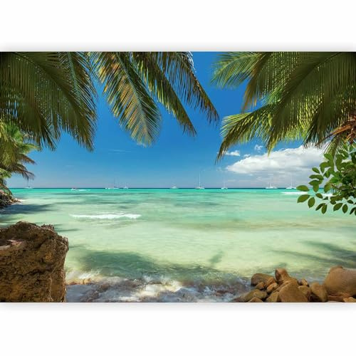 Fotomurales B&D XXL - 400x280 cm XXL Papel pintado tejido no tejido Decoración de Pared decorativos Murales moderna de Diseno Fotográfico naturaleza mar Palms c-A-0055-a-a
