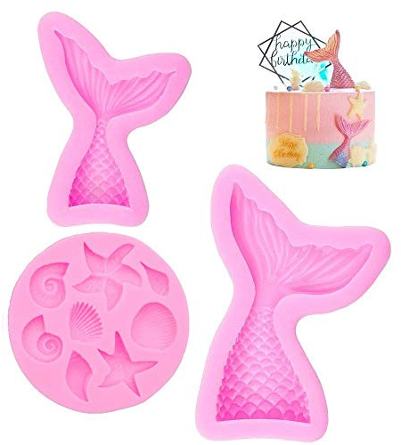 Silikon-Formen für Meerjungfrauenschwanz, Fondant, Seestern, Schokolade, Süßigkeiten, Kuchendekorationen, Polymer-Ton-Form, Werkzeuge