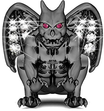 GNOCE Edles schwarzes Gargoyle Charm Anhänger 925 Sterling Silber Glückssymbol Perlen Charms mit Zirkonia Schmuck für Armbänder Halsketten Geschenke für Damen Herren